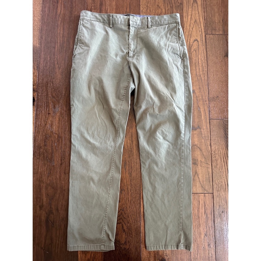 Banana Republic Fulton Chino Pants Mens 36x32 Olive Green Slim Fit Cotton